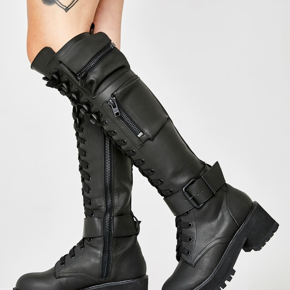 Dolls Kill Obsidian Combat Boots